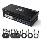 TESmart USB 3.0 HDMI+DP+USB C KVM Switch 3 Monitors 4 Computers 4K@60Hz by TESmart
