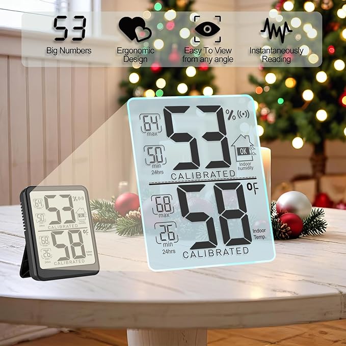 Antonki Room Thermometer, Digital Small Hygrometer Indoor Thermometer Humidity - Image 3