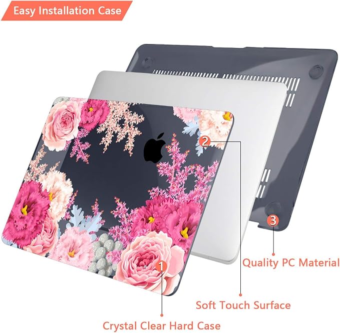 CISSOOK Gorgeous Floral Case for MacBook Pro 14 Inch 2024 2023 2021 Release M4 - Image 7