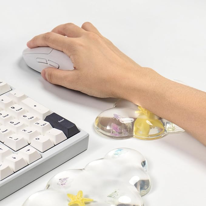 Gel Keyboard and Mouse Wrist Rest Set – Clear Cloud Wrist Rest - Image 6