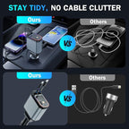 Car Charger with Starlight, 66W USB C Fast Car Chargers Adapter, 4 in 1 - Image 6