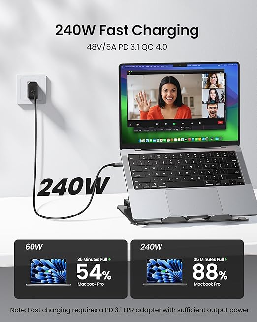 Silkland USB C Monitor Display Cable 3.3FT 4K@144Hz/60Hz, 8K USB C 3.2 Gen 2x2 - Image 5