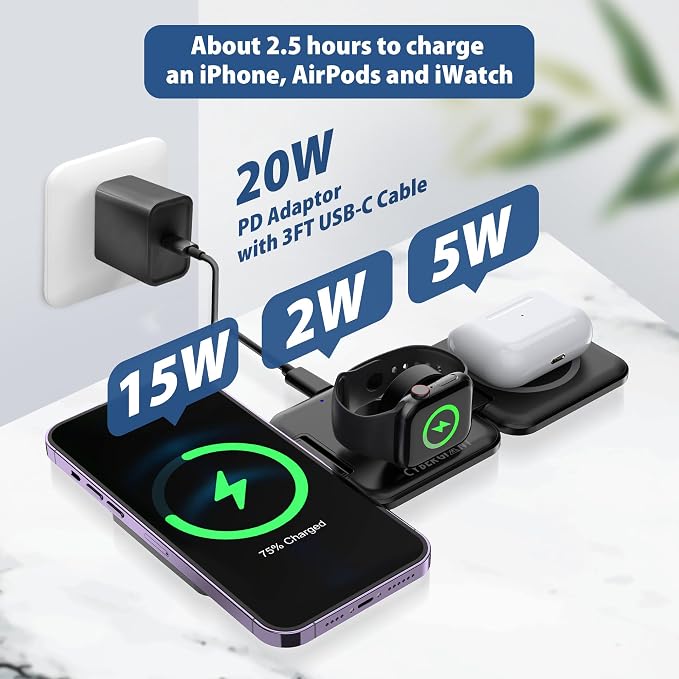 3 in 1 Apple Charging Station for iPhone Airpods iWatch - Image 6