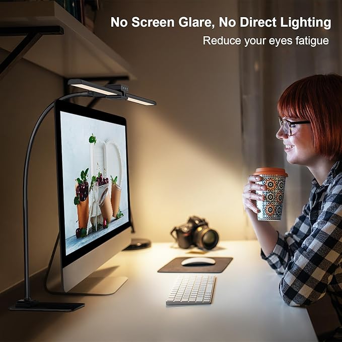 EppieBasic Led Desk Lamp, 24W 31.5IN Architect Double Head Desk Lamps - Image 6