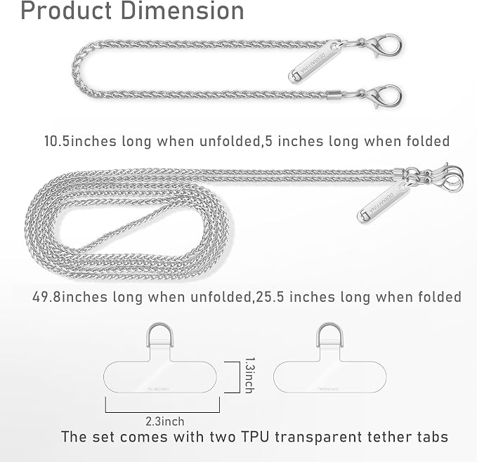 Metal Phone Chain, Crossbody Detachable Phone Lanyard - Image 2