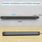 HHSOET 360° Rotating 12 Outlet Mountable Power Strip, Aluminum Alloy Power - Image 6