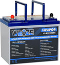 WEIZE 12V 100Ah Mini LiFePO4 Battery, Built-in 100A Smart BMS, Deep Cycle by WEIZE
