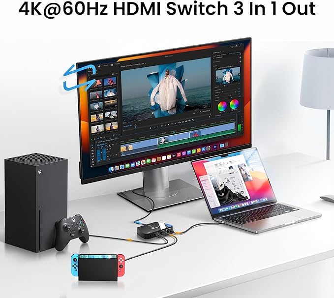 NEWCARE HDMI Switch 3 in 1 Out, 4K@60Hz HDMI Splitter - Image 2