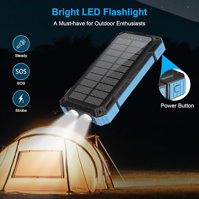 Solar Charger Power Bank 49800mAh Wireless Portable Phone Charger, 22.5W QC3.0 - Image 5