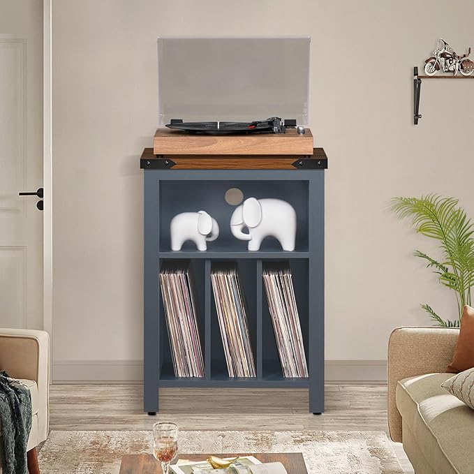 Record Player Stand with Vinyl Record Storage Holds up to 160 Albums, Large - Image 7