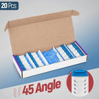 Everest 45° Angled RJ45 Cat5e Keystone Jacks 20-Pack in Blue - Image 2