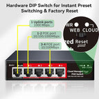 STEAMEMO 5 Port PoE+ Switch | Easy Smart Managed Ethernet Switch | Support VLAN - Image 2