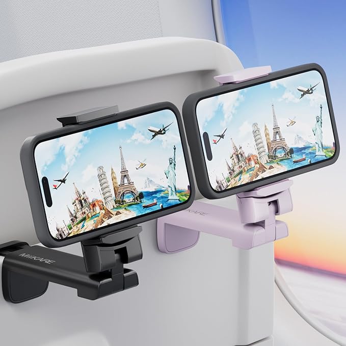 MiiKARE Airplane Travel Essentials Phone Holder, Universal Handsfree Phone Mount by MiiKARE