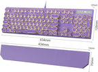 MageGee Typewriter Mechanical Gaming Keyboard, Retro Punk Purple Round Keycaps - Image 7