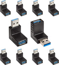 Cmple - [10 Pack 90 Degree USB 3.0 Male to Female Adapter Up Right Angle USB A by Cmple