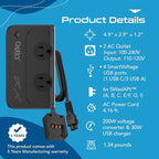 Ceptics - 6 in 1 Travel Adapter and Voltage Converter, 220V to 110V Converter - Image 5