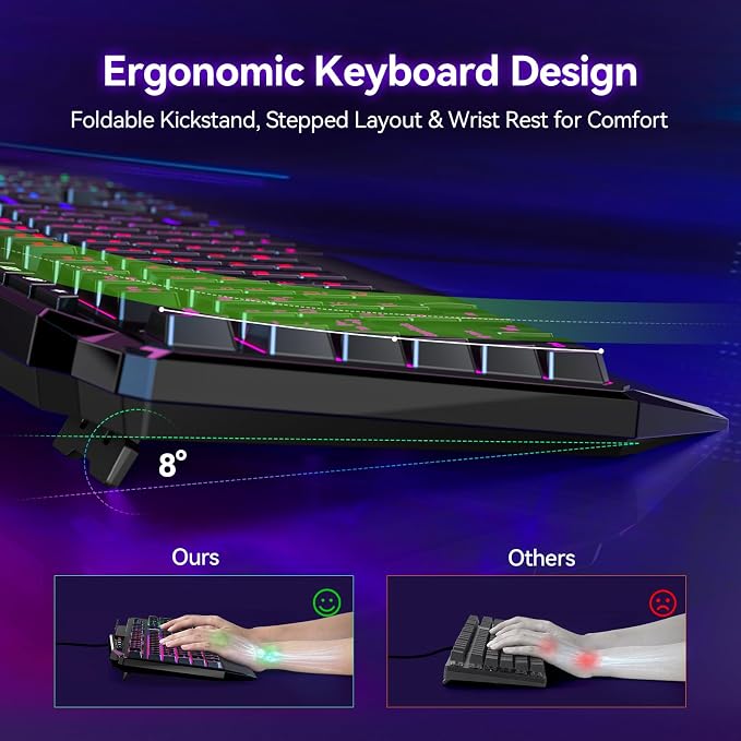 TECKNET Wired RGB Gaming Keyboard - Image 4
