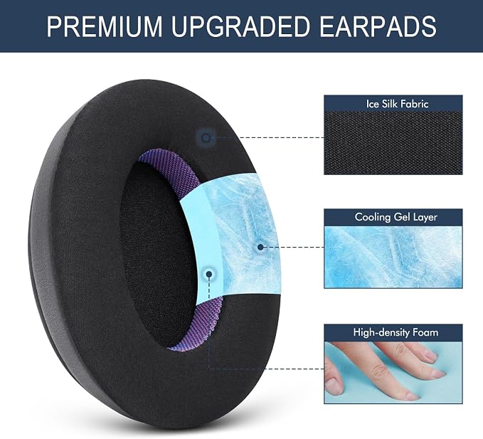 Ice Silk Fabric Replacement Earpads Cushions - Image 3