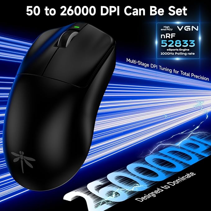 VGN F1 Pro Max Wireless Gaming Mouse - 55g Ultralight - 26000 Adjustable DPI - - Image 4