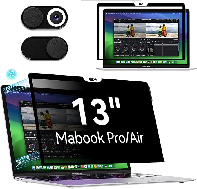 Privacy Screen MacBook Pro 13 Inch/MacBook Air 13 in, Easy On/Off Removable by Protescreen