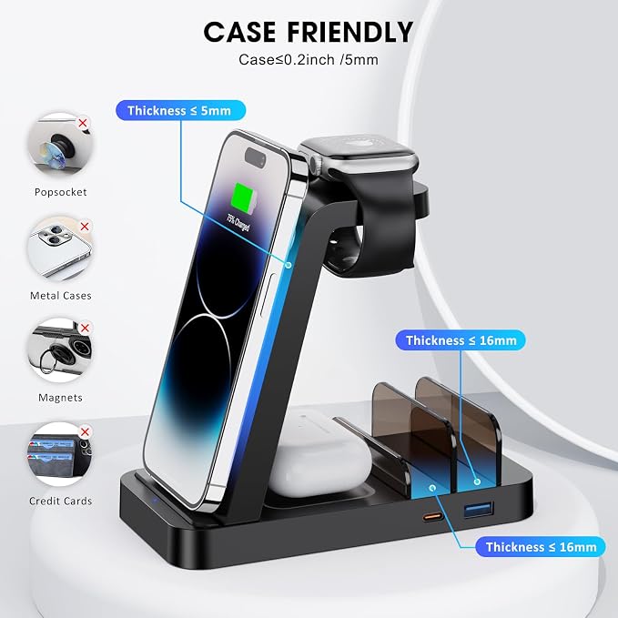 Wireless Charger for iPhone - 5 in 1 Charging Station for Multiple Devices - Image 6