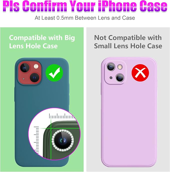 AGVEE 3+3 6 Pack for iPhone 13 6.1 inch / 13 Mini 5.4 inch Camera Lens Cover - Image 3