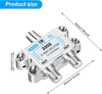 2 Way Coaxial Cable Splitter, Support 10-2602MHz, RG6 Compatible, Nickel-Plated - Image 7