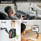 OHLPRO Heavy Duty Drill Base Tablet Mount Holder, 360° Adjustable iPad Mount - Image 2
