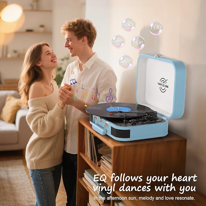 VINYLS LINK Vinyl Record Player 3 Speed ​​Bluetooth Turntable Belt Drive LP - Image 3