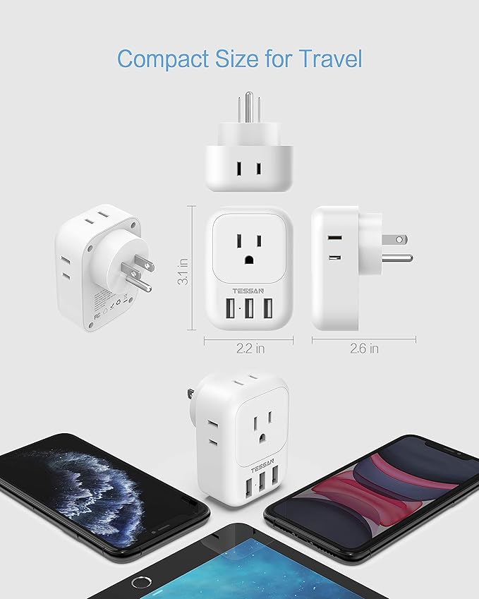 USB Charger Block, TESSAN Wall Plug Adapter - Image 6
