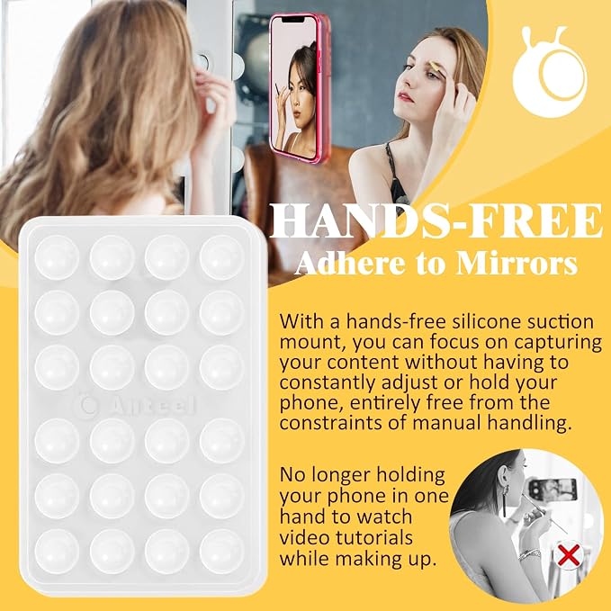 Anteel Medium-Sized Silicone Suction Phone Case Adhesive Mount, Enhanced - Image 5