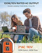 Apowking Portable Power Station Bank 146Wh 200W Peak, Solar Powered Power Bank - Image 2
