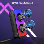 Bluetooth Speakers, 60W Portable Loud Wireless Stereo Speaker - Image 2