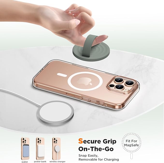 Magnetic Phone Ring Grip Holder, Silicone Finger Loop Grip, Compatible - Image 4