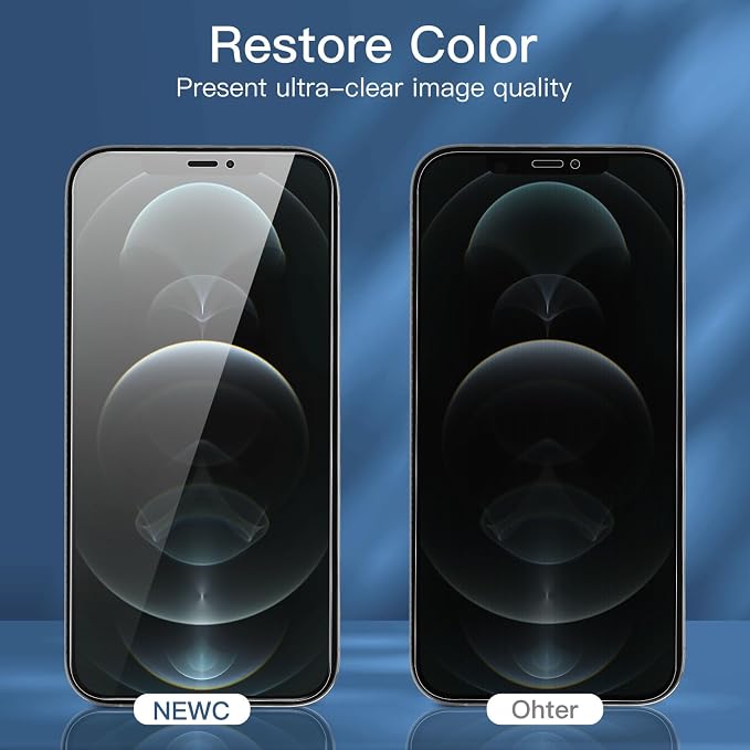 NEW'C 3 Pack Privacy for iPhone 12 Pro Max Screen Protector, Enhanced 28-Degree - Image 7