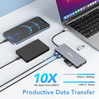 Laptop Docking Station Dual Monitor, 14 in 1 USB C Hub Multiport Adapter Dongle - Image 6