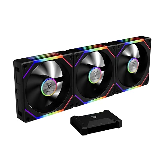 GAMDIAS Aeolus P2-1203U 120mm ARGB PWM Fan, Include Reverse Fan Blade x3 by GAMDIAS