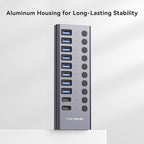 ACASIS 10 Ports 60W USB C 3.2 Hub, 10Gpbs Data Transfer, 20V/3A Power Adapter - Image 5