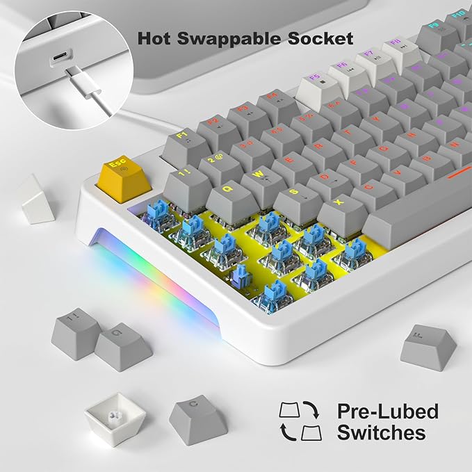 AK96 Smart Mechanical Keyboard Gaming, 96 Keys Full Size - Image 2