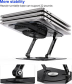 Laptop Stand, with 360°Rotating Base, External Cooling Fan, Adjustable RGB - Image 6