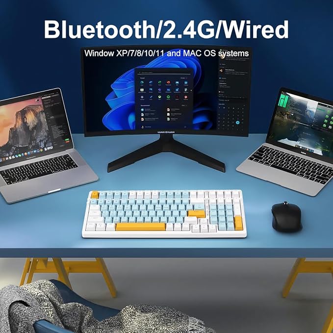 Merdia Wireless Mechanical Keyboard, Triple Mode 2.4G/USB-C/BT Gaming Keyboards - Image 4