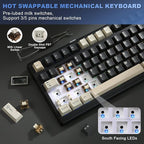 YUNZII YZ98 Gasket Mechanical Keyboard, 99 Key Hot Swappable BT5.0/2.4G/USB-C - Image 3