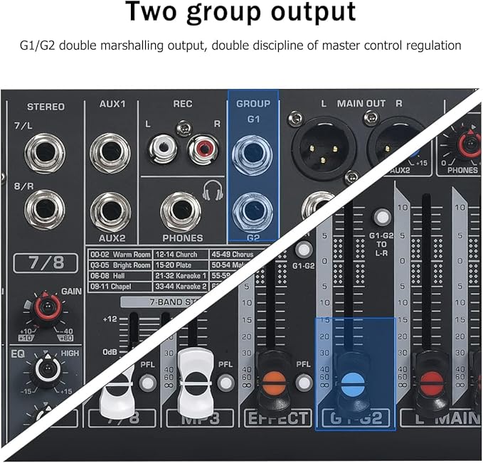 W IN-MIX DX8 Professional DJ Audio Mixer 8 Channel - Image 6