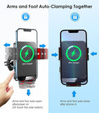 Wireless Car Charger, MOKPR 15W Fast Charging Auto-Clamping Phone Mount Air - Image 3