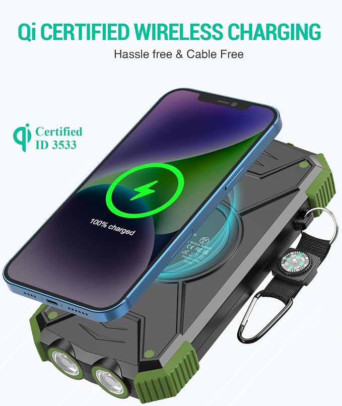 BLAVOR Solar Charger Power Bank 10, Portable Wireless Charger, 20W Fast - Image 2