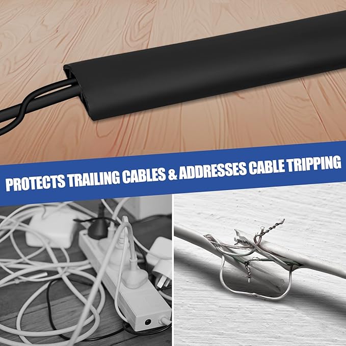 Floor Cord Cover Cavity 0.8"x0.37" Self Adhesive Cord Hider, 3.3FT Low Profile - Image 6