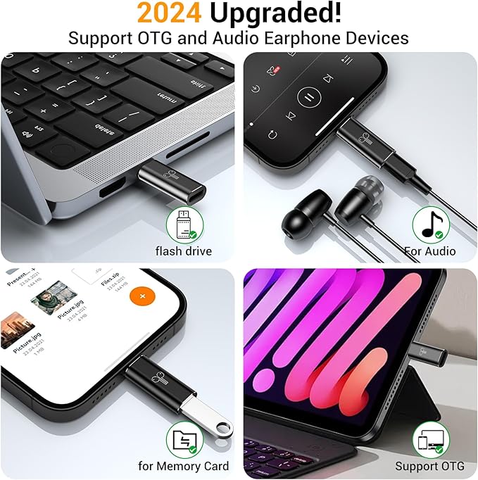Temdan 2 Pack Lightning to USB C Adapter - Image 3