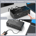 DEMEXBOOK Dual Monitor HDMI Displayport KVM Switch 2 Monitors 2 Computers - Image 6