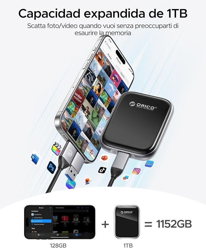 ORICO 512GB External SSD Up to 2000MB/s Portable Solid State Drive, USB 3.2 Gen - Image 3