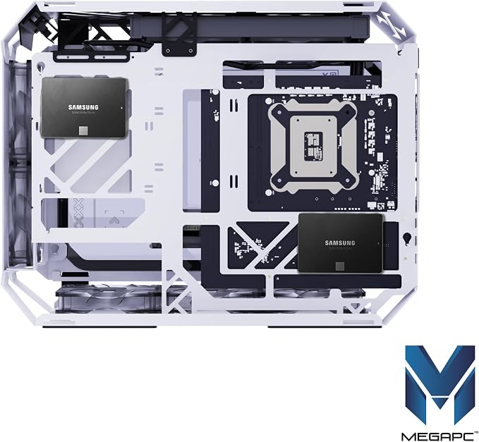 MegaPC X-Era Open-Frame Mid-Tower Micro-ATX/Mini-ITX Gaming Case – Tempered - Image 6